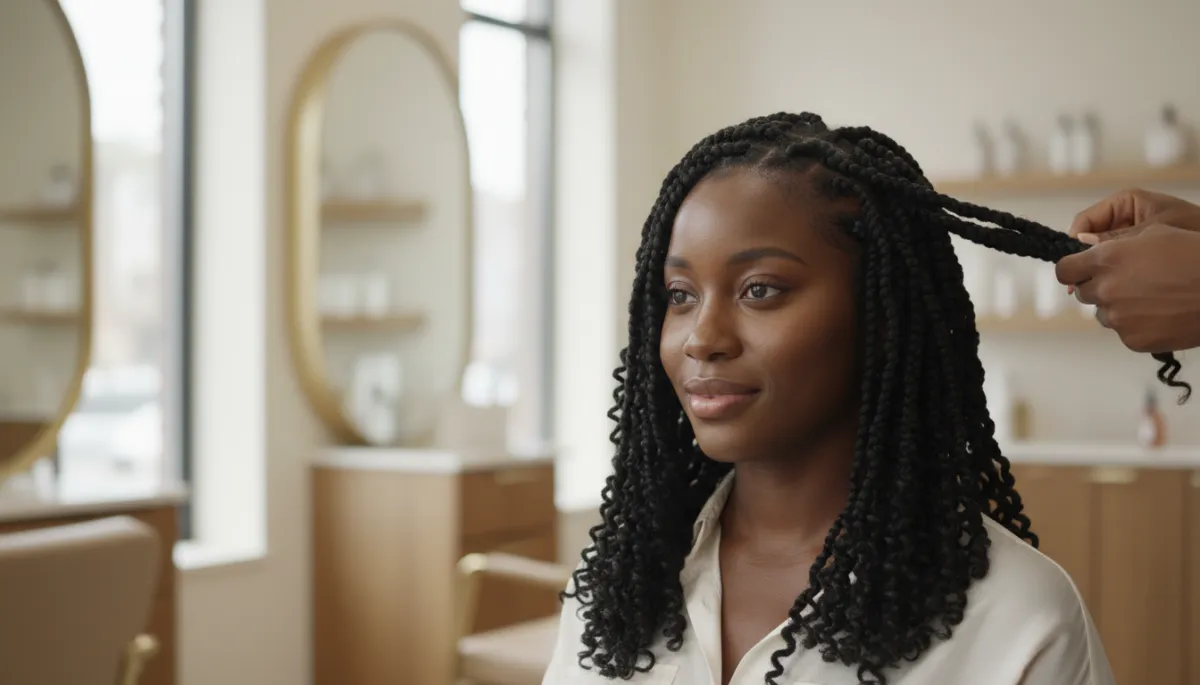 Two-strand twists used as a protective style to prevent single-strand knots on natural hair Two-strand twists used as a protective style to prevent single-strand knots on natural hair