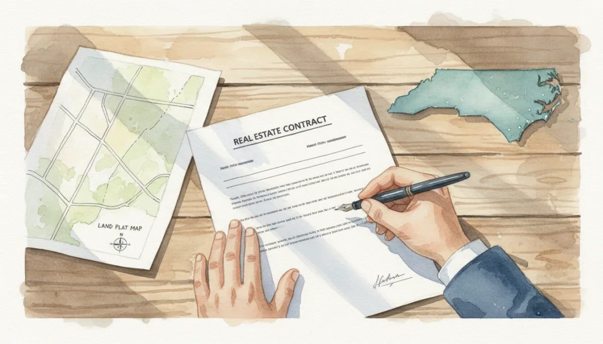 Person signing documents to sell inherited land in North Carolina Person signing documents to sell inherited land in North Carolina