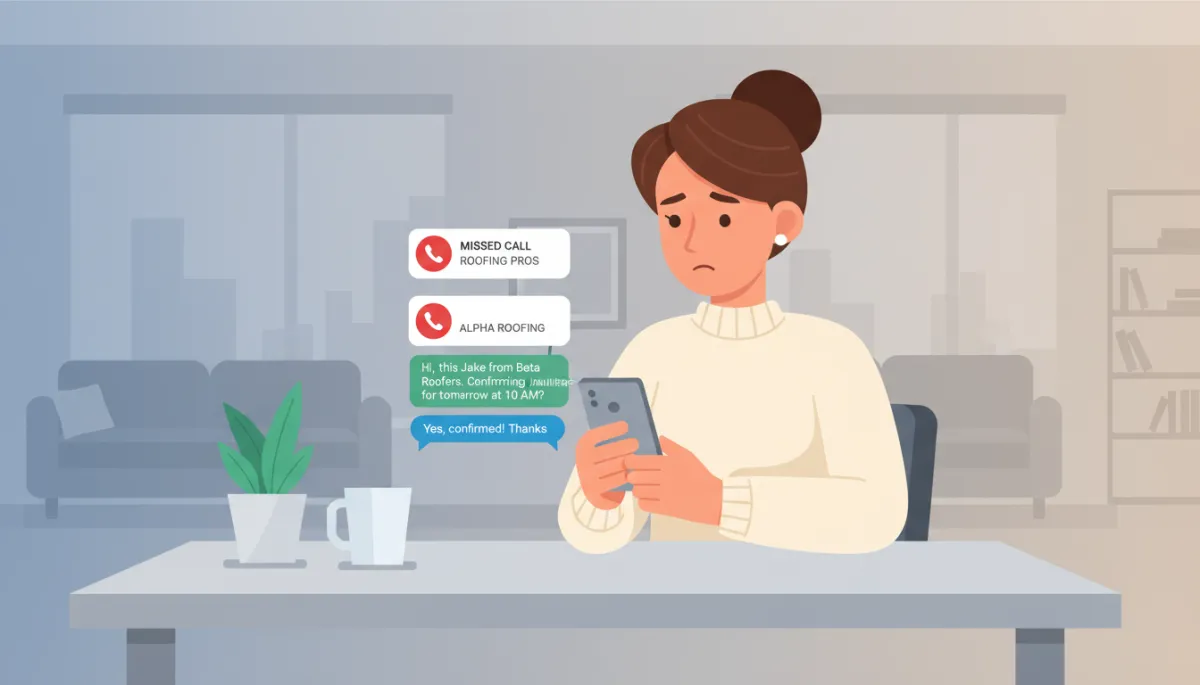 Homeowner choosing a roofing contractor based on fastest follow-up response Homeowner choosing a roofing contractor based on fastest follow-up response