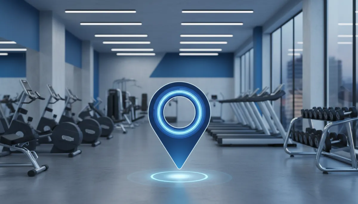 Fitness studio owner analyzing local ad performance data on a screen Fitness studio owner analyzing local ad performance data on a screen