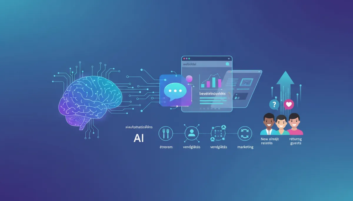 Modern restaurant interior with manager reviewing analytics