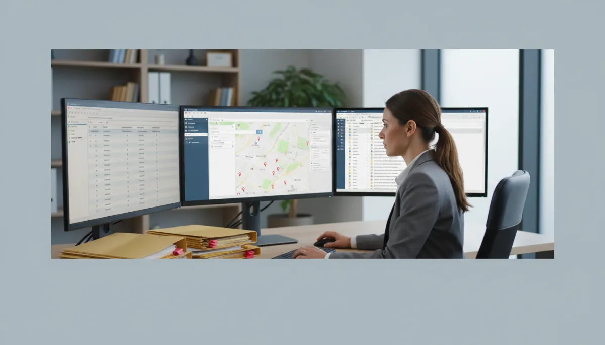 Process server performing skip tracing research on multiple data sources