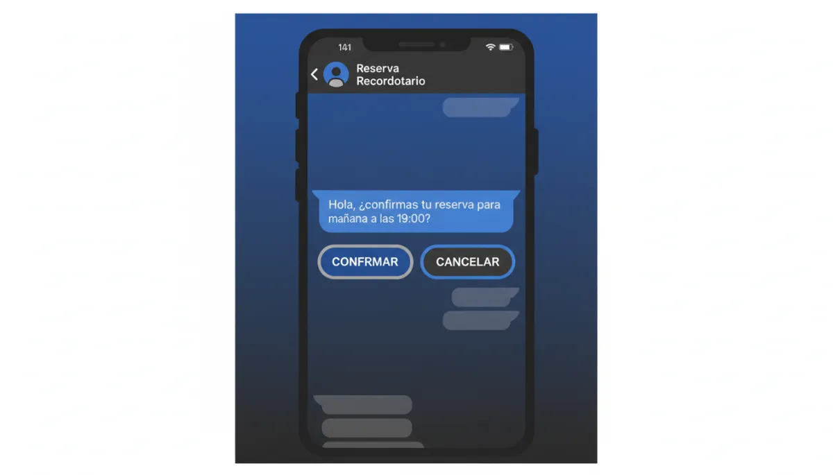 Recordatorios automáticos de reserva por WhatsApp con opciones de confirmación