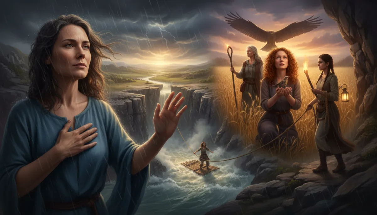 Woman pausing in a busy kitchen to pray and draw courage from Scripture Woman pausing in a busy kitchen to pray and draw courage from Scripture