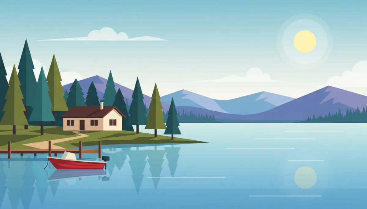 Lakeside home and dock in the South Cariboo on a clear day