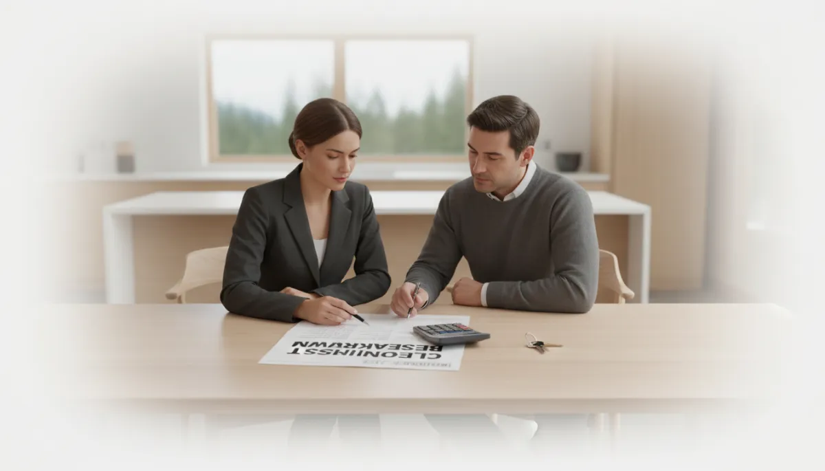 Homeowner in 100 Mile House reviewing a detailed breakdown of selling costs Homeowner in 100 Mile House reviewing a detailed breakdown of selling costs