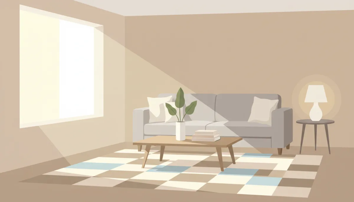 Professionally staged living room in a 100 Mile House home