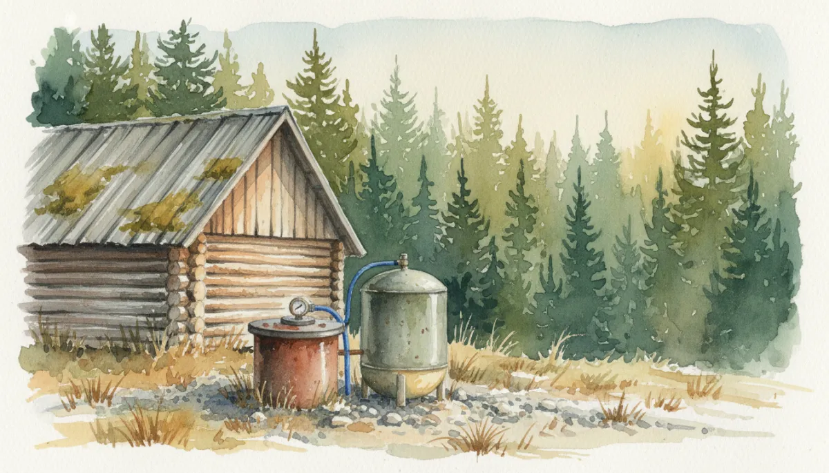 Drilled well and pressure system serving a remote Cariboo cabin Drilled well and pressure system serving a remote Cariboo cabin