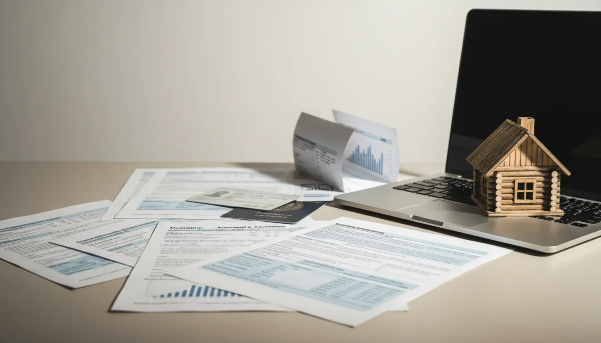 Organized financial documents prepared for rural mortgage pre-approval