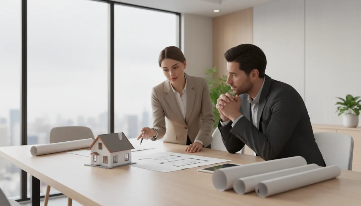 Real estate agent discussing sales strategy with an Oklahoma rental property owner Real estate agent discussing sales strategy with an Oklahoma rental property owner