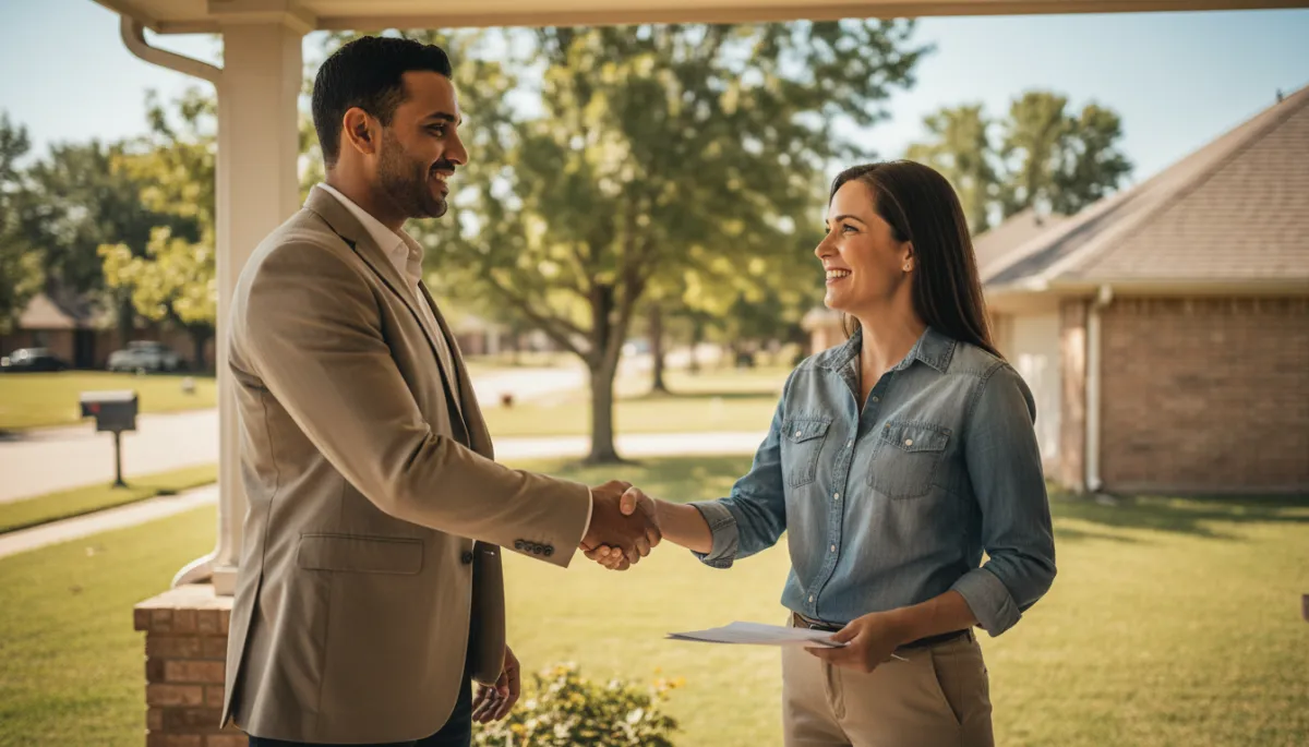 Cash home buyer agreeing to purchase an inherited house from an Oklahoma homeowner