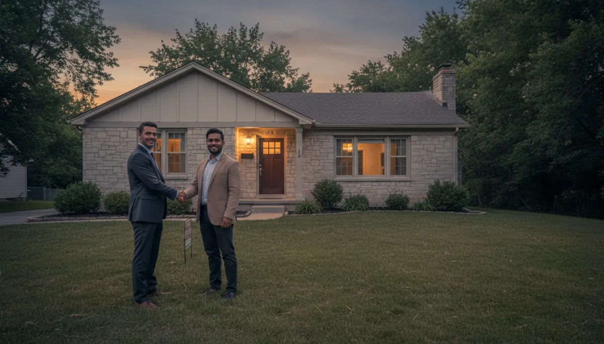 Homeowner completing a fast, cash home sale with a local buyer