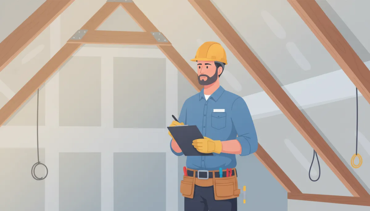 Home inspector reviewing unpermitted renovation work in an Oklahoma home