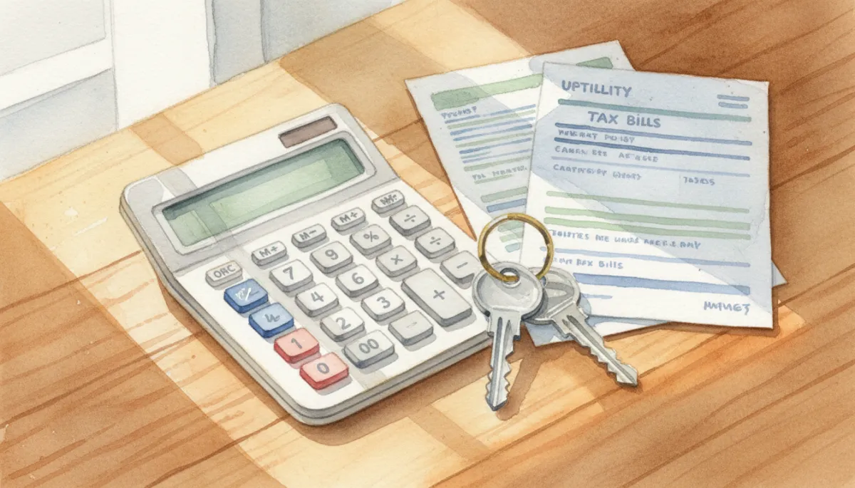 Household bills and keys representing the ongoing costs of owning a home