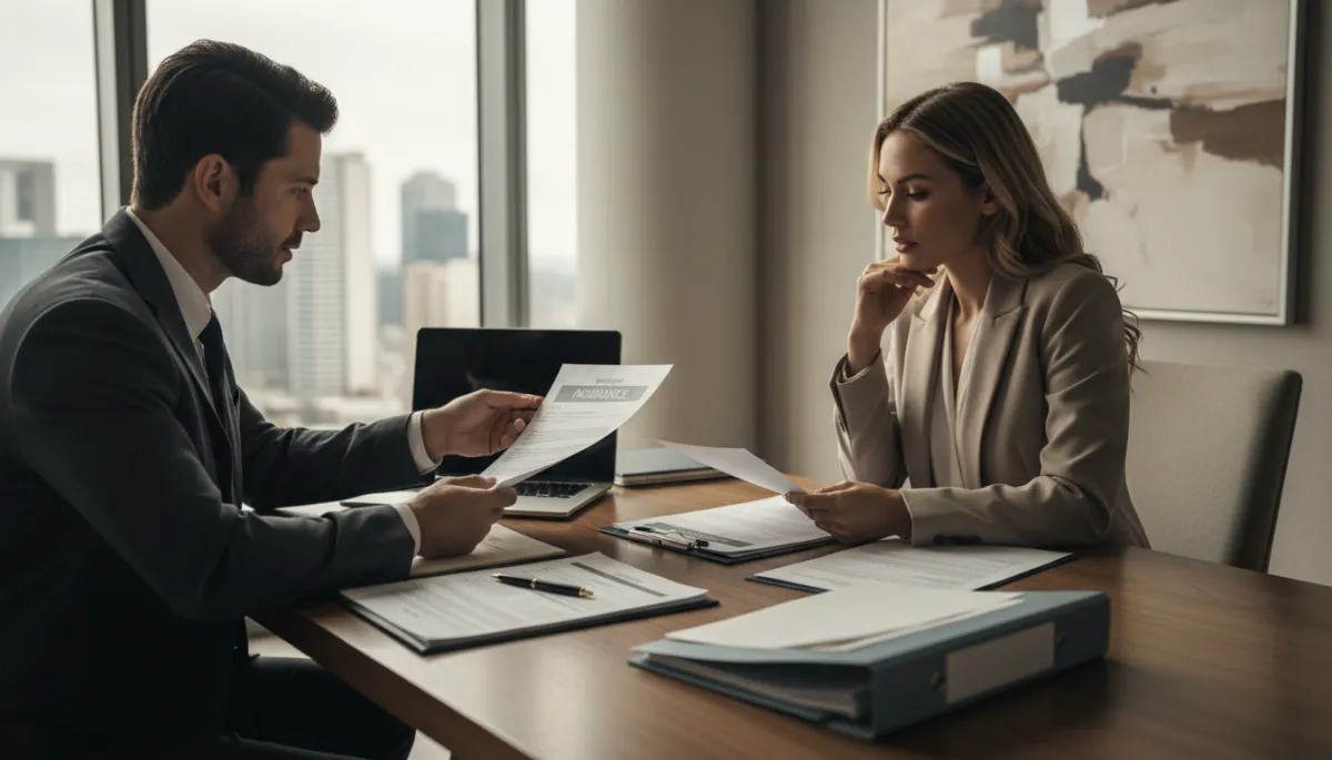 Homeowner meeting with an insurance professional to review policy options