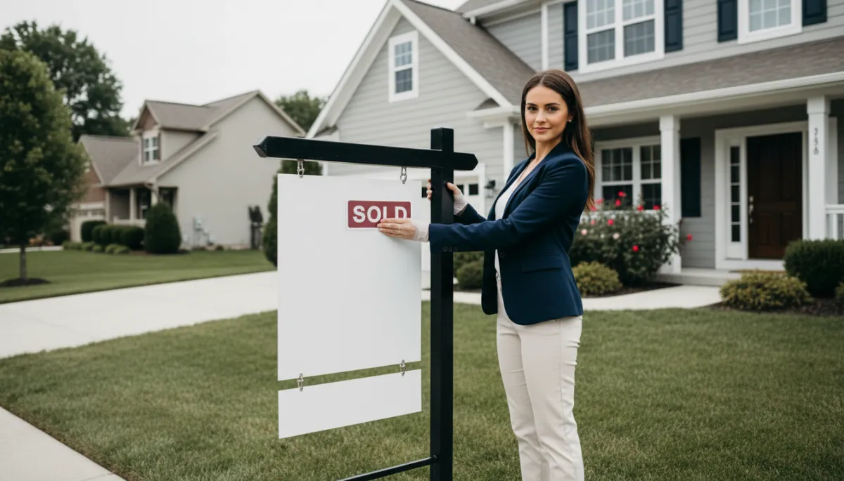 For sale sign in front of a home being marked as sold For sale sign in front of a home being marked as sold