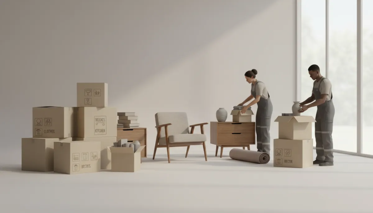 Professionals sorting and organizing belongings in an inherited house