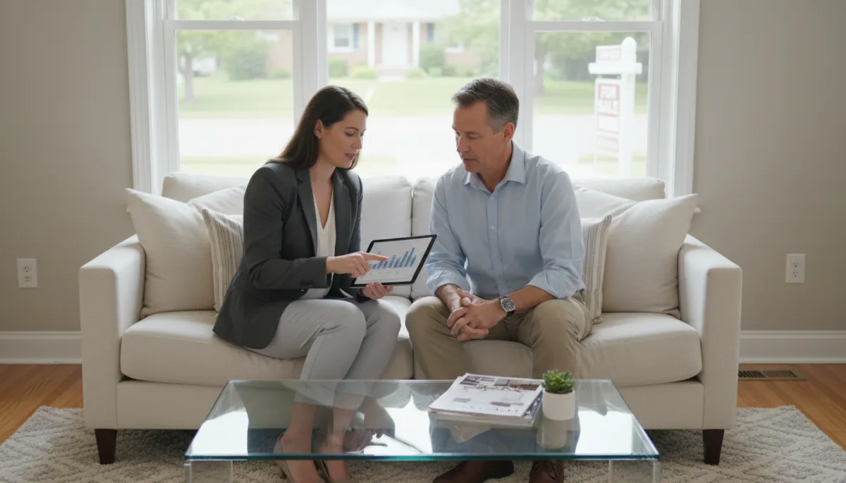 Real estate agent and homeowner planning new strategies after a failed sale