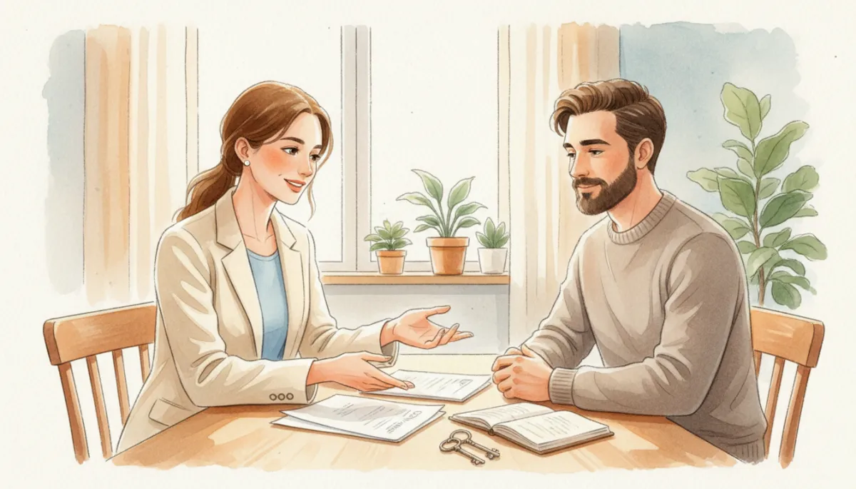 Homeowner reviewing selling options with a real estate professional