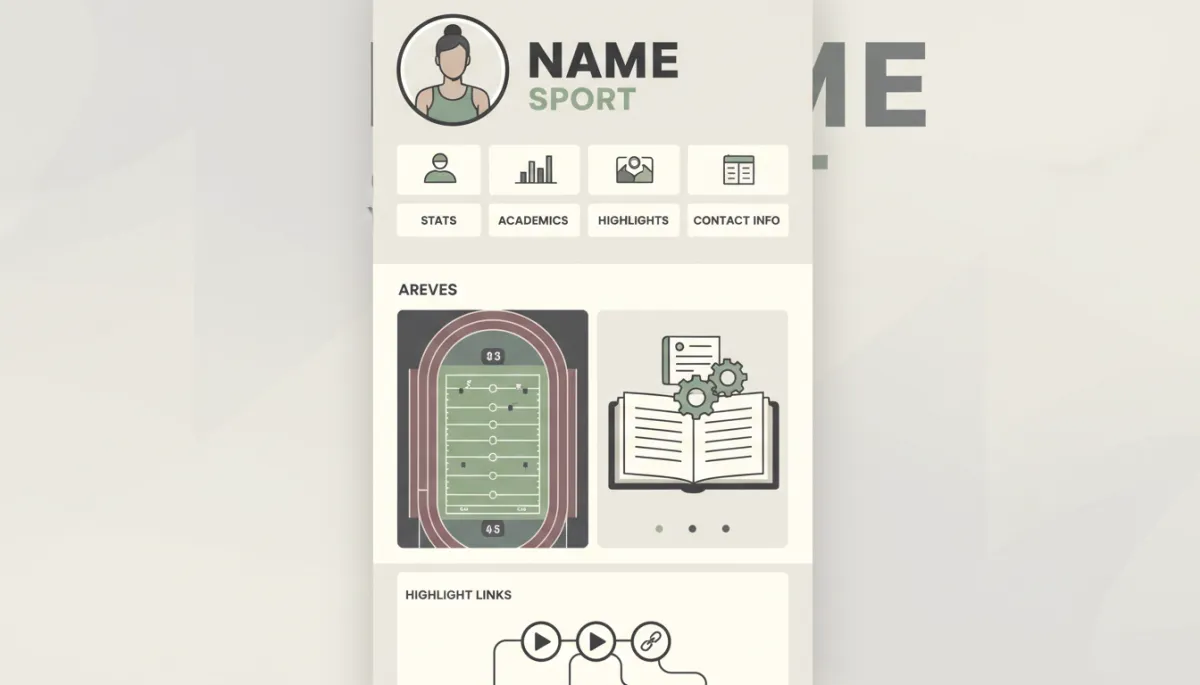 Graphic illustrated standout athletic recruiting profile layout Graphic illustrated standout athletic recruiting profile layout