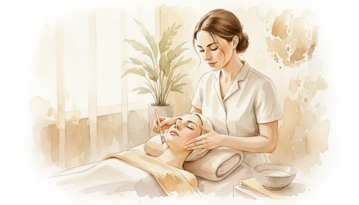 Professional aesthetic provider performing a facial treatment in an Austin med spa