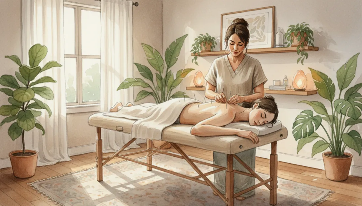 Acupuncturist providing holistic treatment in a Bouldin Creek wellness clinic