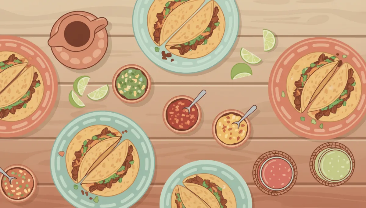 Authentic tacos served with salsas and lime at a Govalle restaurant Authentic tacos served with salsas and lime at a Govalle restaurant