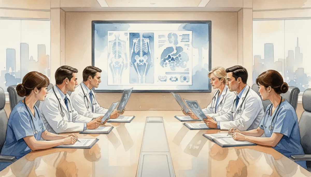 Equipo médico analizando estudios para tomar decisiones clínicas Equipo médico analizando estudios para tomar decisiones clínicas