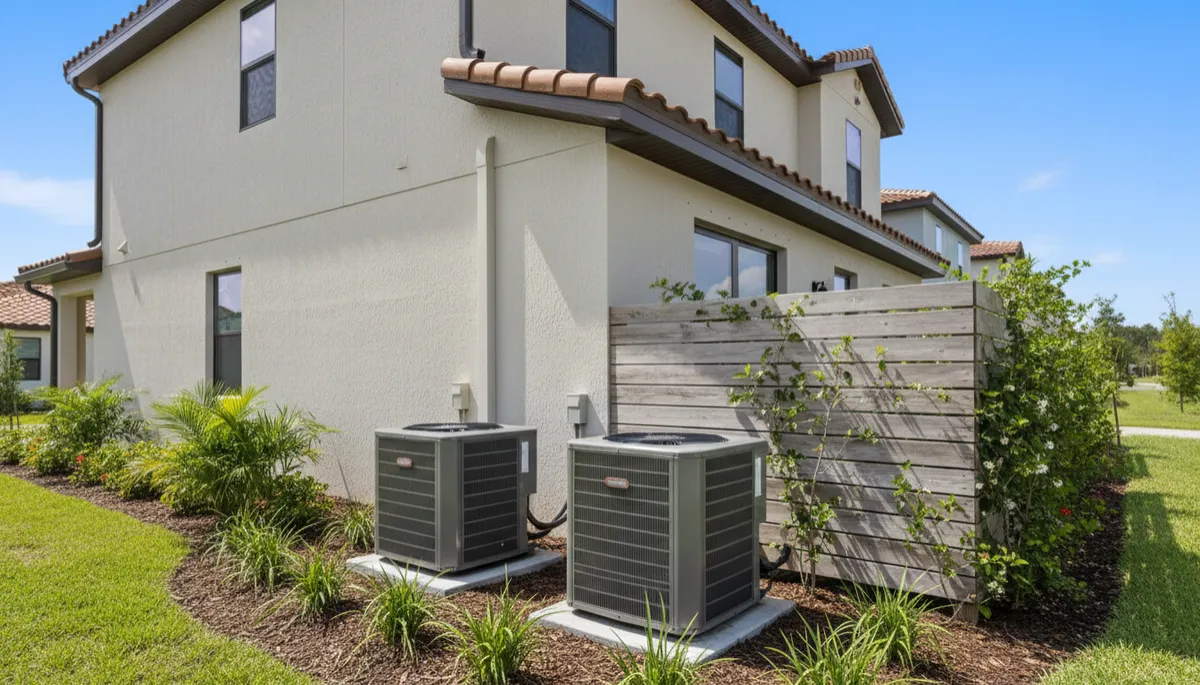 Home with multiple AC condensers serving original house and addition