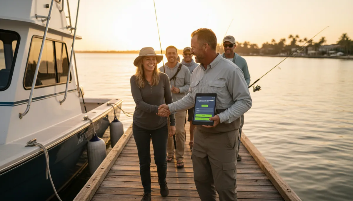 Happy fishing guests returning for a second trip booked directly with the captain