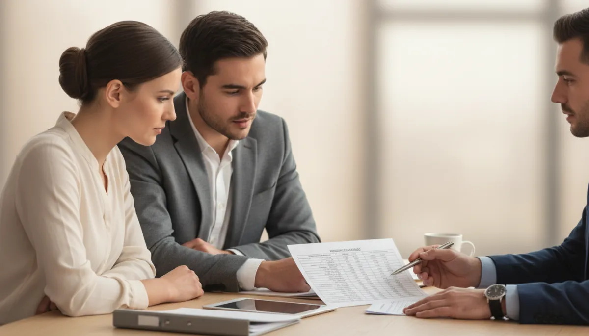 Advisor explaining how different interest rates affect monthly mortgage payments