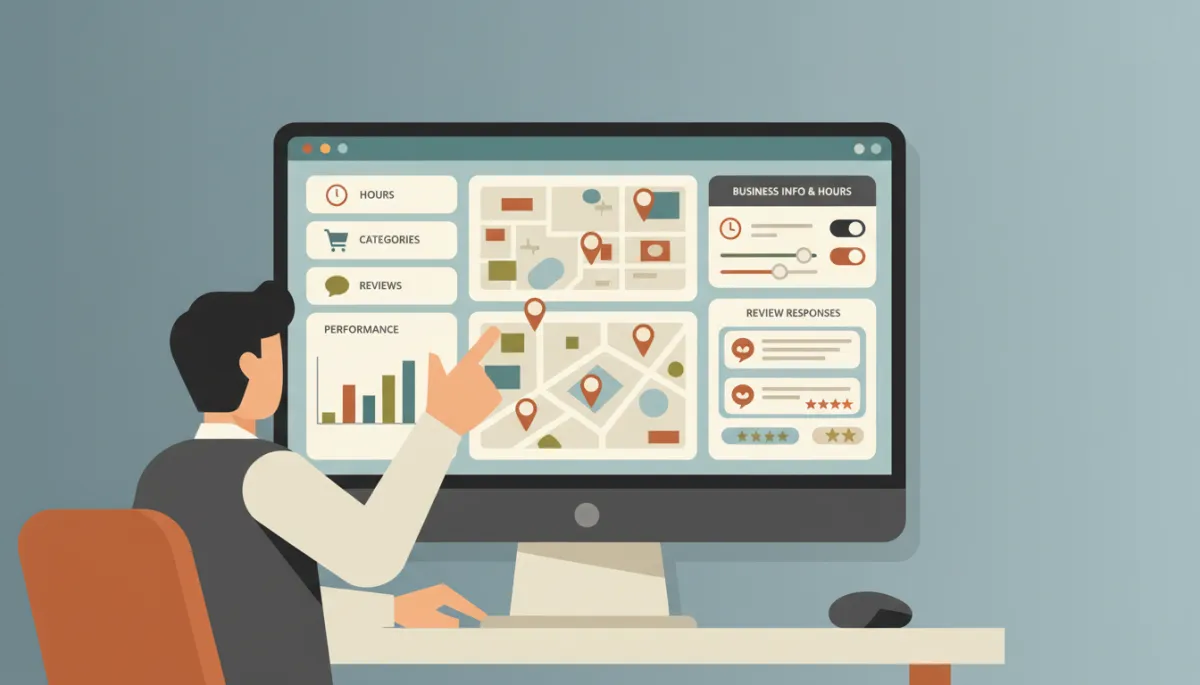 Marketing manager updating local business listings and responding to reviews Marketing manager updating local business listings and responding to reviews