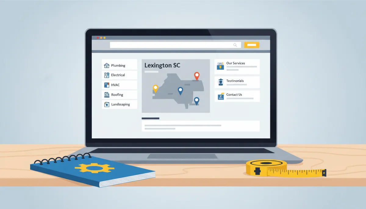 Locally optimized home services website with Lexington SC map and service pages Locally optimized home services website with Lexington SC map and service pages
