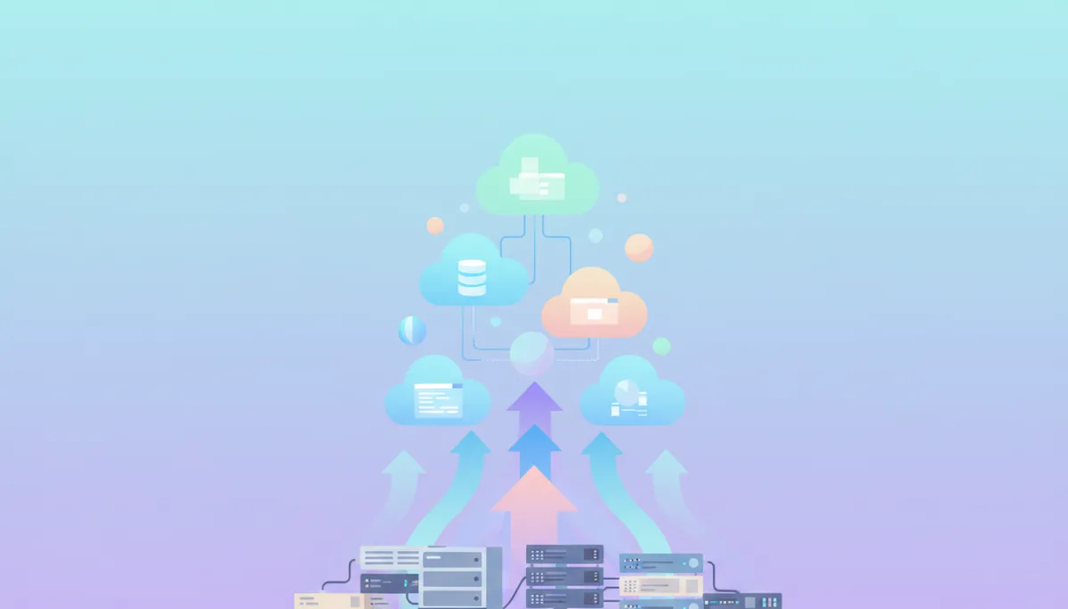 Diagram showing legacy systems being modernized into cloud-based government IT solutions