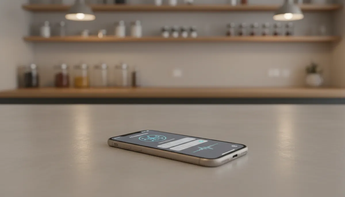 Smartphone showing an AI assistant handling an incoming customer call in a small business