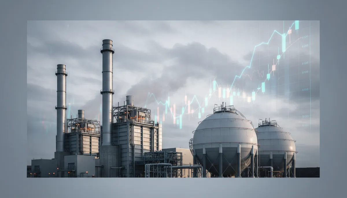 Professional scene of domestic gas infrastructure connected to LNG storage