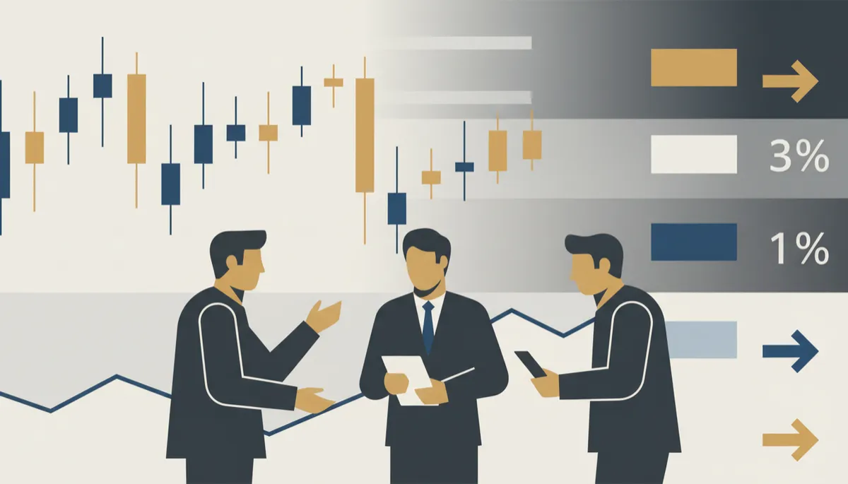 Stock ticker wall displaying market prices and valuation ratios