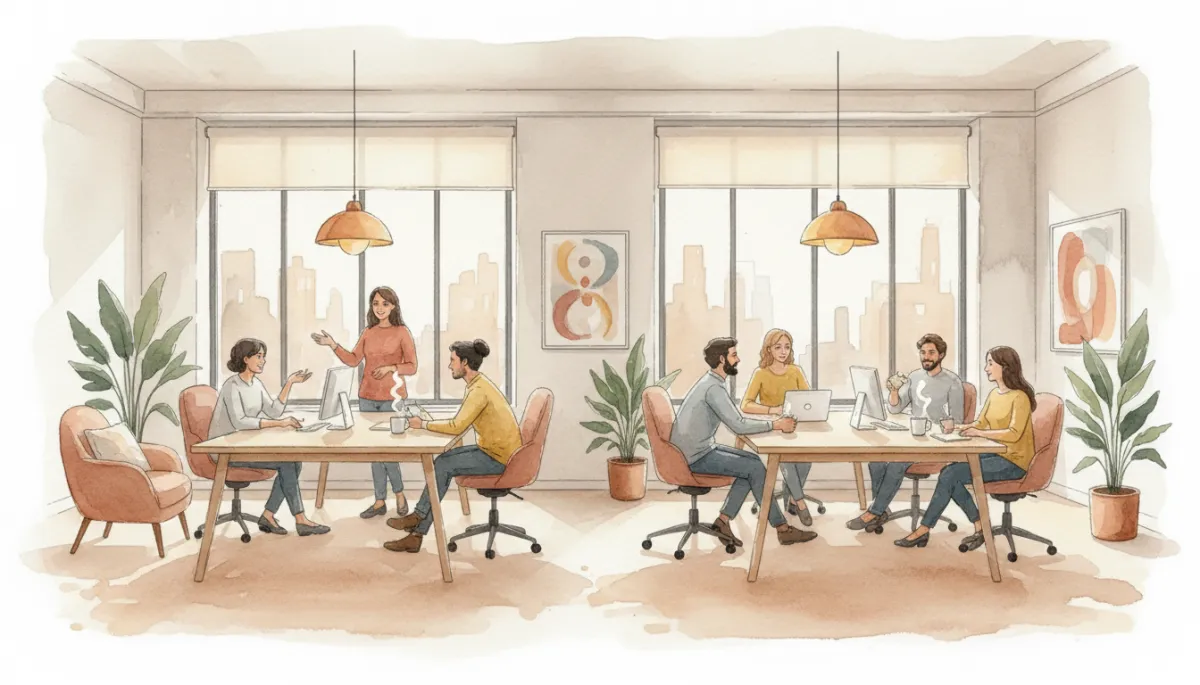 Agency team looking more relaxed and collaborative after ending a stressful client relationship Agency team looking more relaxed and collaborative after ending a stressful client relationship