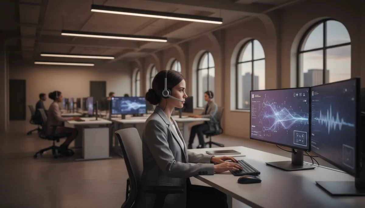 Contact centre agent collaborating with an AI call-routing system