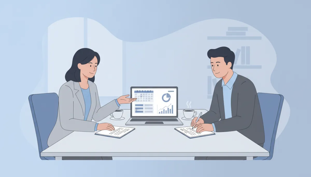 Therapist working with a business coach to plan their practice strategy Therapist working with a business coach to plan their practice strategy
