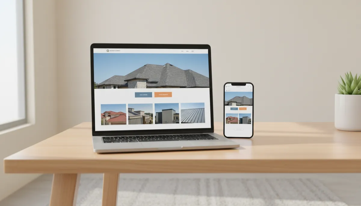 Example of a roofing landing page with clear calls to action Example of a roofing landing page with clear calls to action