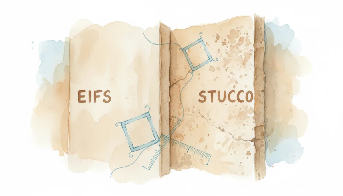 Close-up comparison of EIFS and stucco wall sections Close-up comparison of EIFS and stucco wall sections