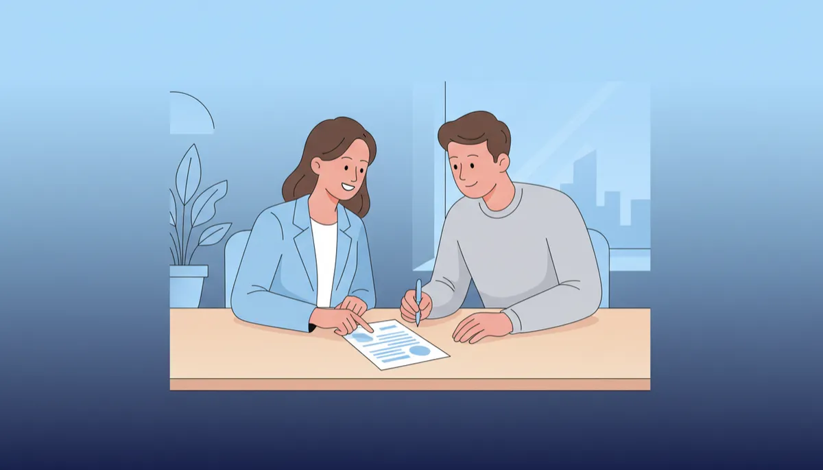 Homeowner discussing a fast sale of a vacant house with a local buyer
