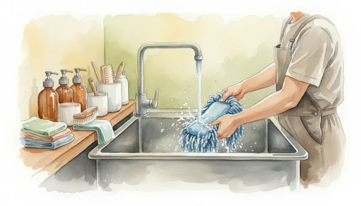 Cleaner rinsing and maintaining mop head and cleaning tools