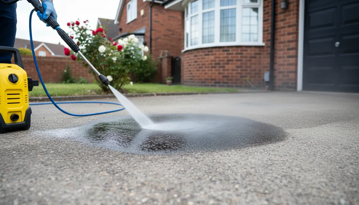 Pressure Washing Oil Stains in Leicester Driveways