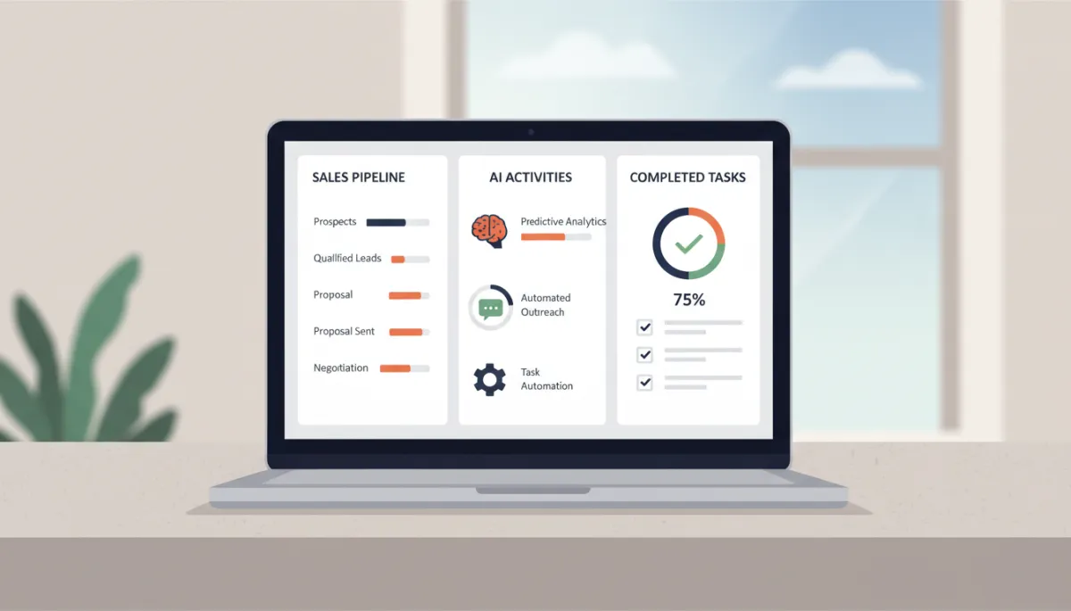 Painel de atividades e pipeline de vendas integrados em uma plataforma de automação