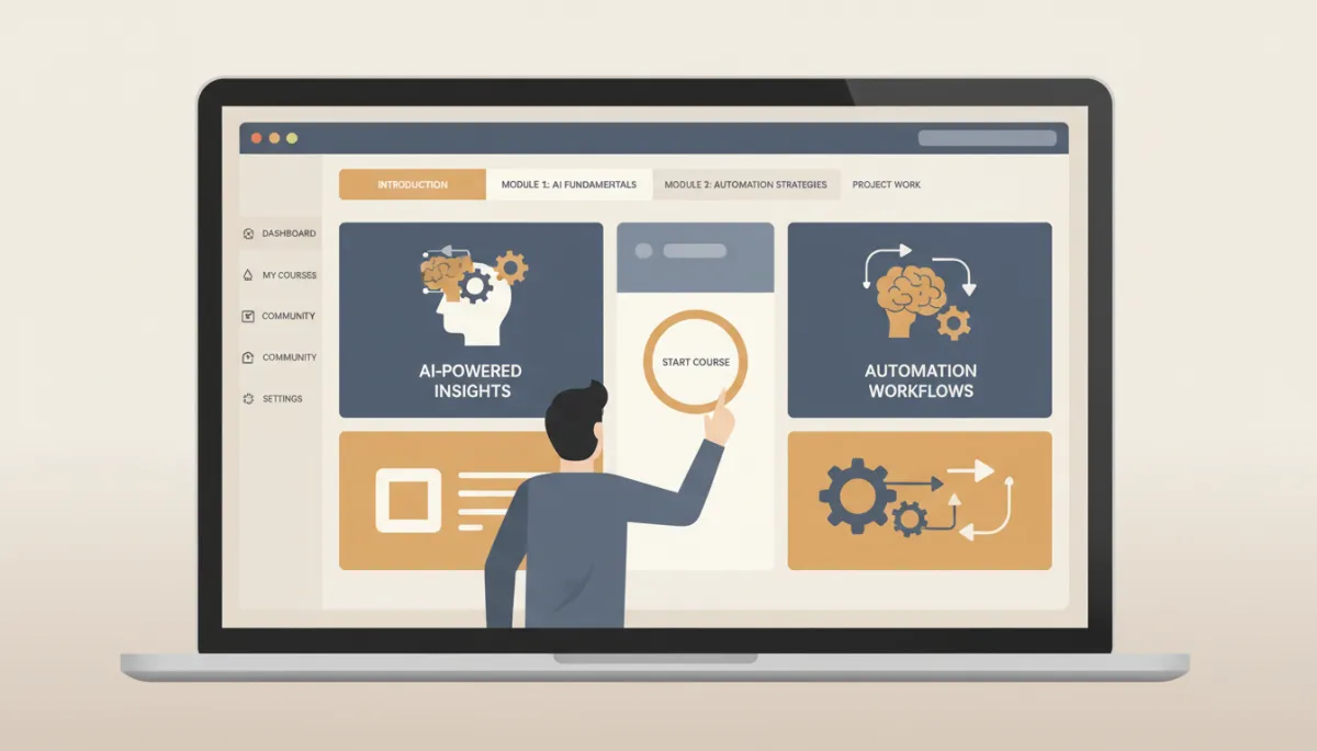 Plataforma de aprendizado online com módulos de inteligência artificial e automação digital