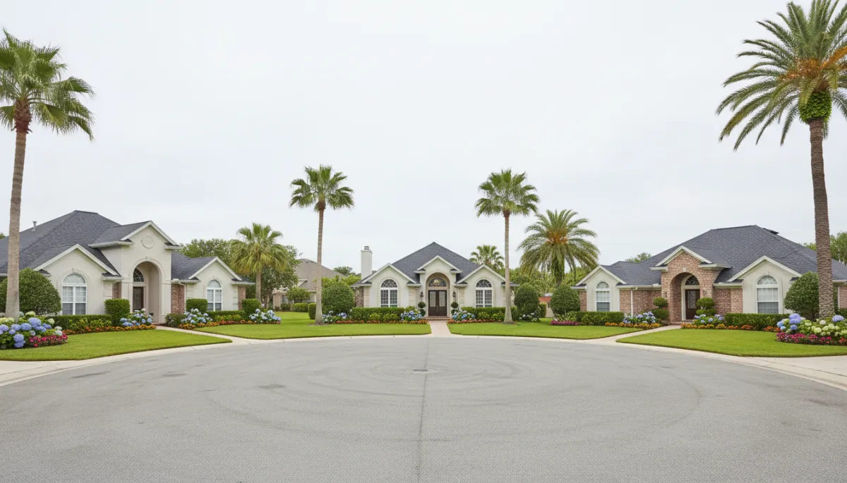 Quiet residential cul-de-sac with single-family homes in Myrtle Beach
