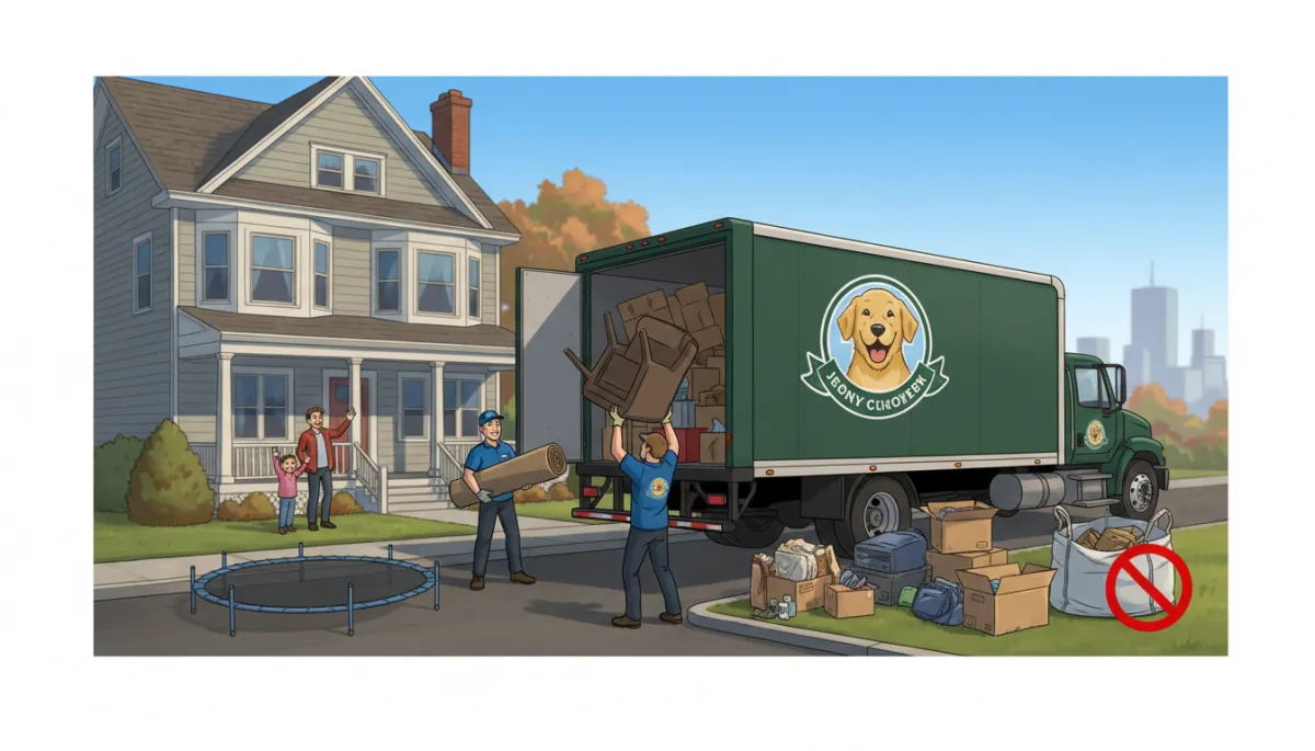 Please add a 4th illustration image to this post using the Illustration Image creator. Place it in a relevant section of the article. The image should be relevant to junk removal in Medford MA.. Context: This is for a blog post about "Affordable Junk Removal in Medford MA: A Bagster Alternative for Local Junk Removal". Style: Professional quality, photorealistic, high resolution