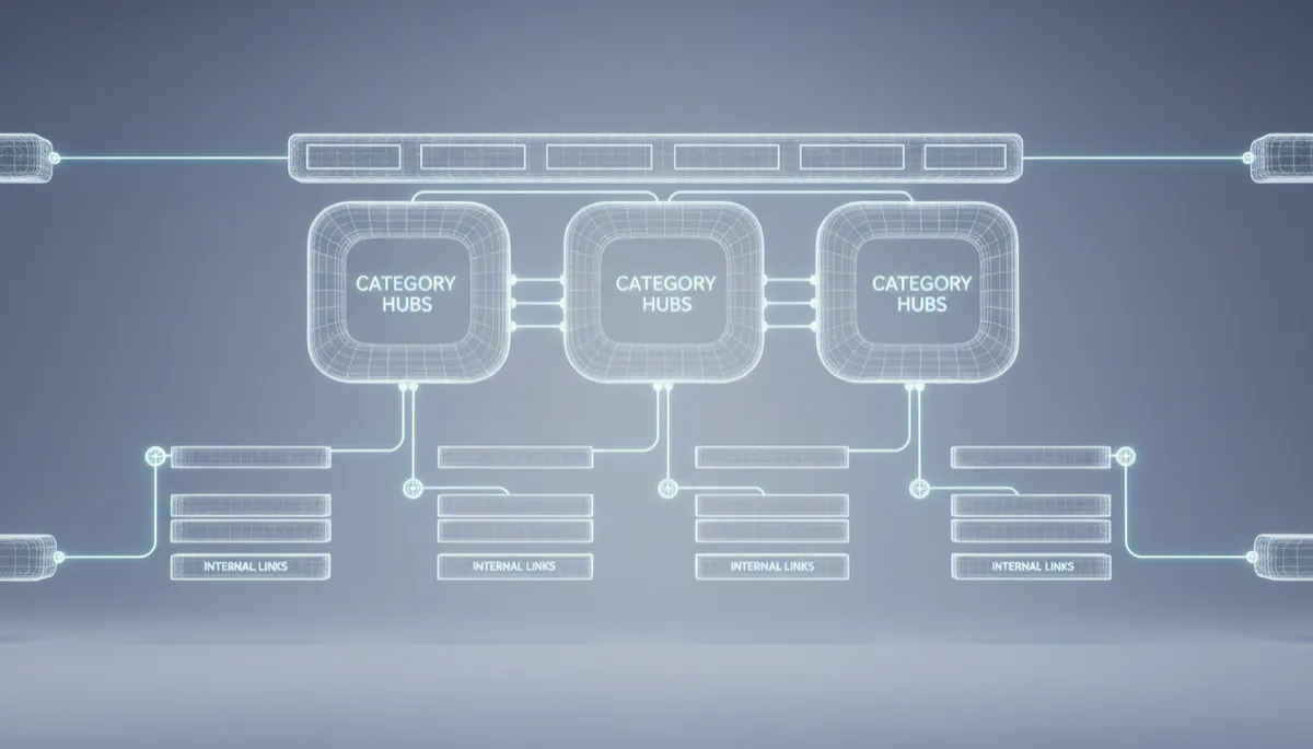 Diagram of a well-structured website with clear navigation and internal linking